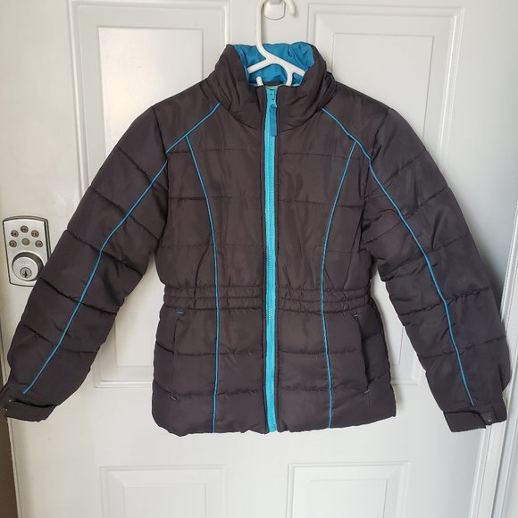 🌈 3/$40 Mint Girl Puffer Winter Jacket Size 7 (T5) - Picture 1 of 3